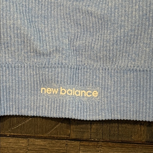 New Balance Set of 2 Sports Bras Racerback Ribbed White and Blue NWOT S - Picture 10 of 16